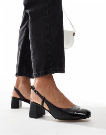 Bialle Heeled Shoe in Black Leather