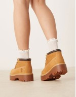 Stone Street Nellie platform boots in wheat nubuck