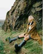 with Lucy Williams Abbey wellington boot with logo detail in black