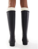 with Lucy Williams Abbey wellington boot with logo detail in black