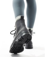 Alani leather rubber hiker boots in black