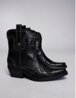 Waynoa Western Ankle boot in Black Leather
