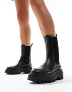 flatform chelsea boot in black