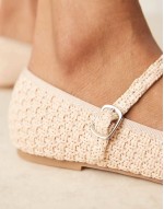 mary jane ballet flats in raffia