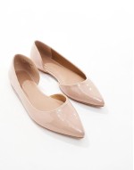 Special Offer Wide Fit Virtue d'orsay pointed ballet flats in beige patent