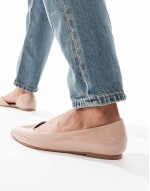Special Offer Wide Fit Virtue d'orsay pointed ballet flats in beige patent