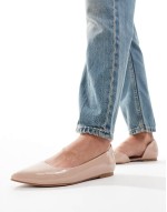 Special Offer Wide Fit Virtue d'orsay pointed ballet flats in beige patent