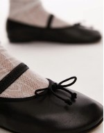 Brooke leather unlined ballet flats in black