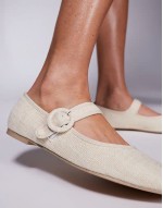 Griffin mary jane ballet flats in natural raffia