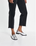 Wide Fit Mensy loafers in silver