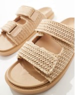 sandals with straps in natural raffia
